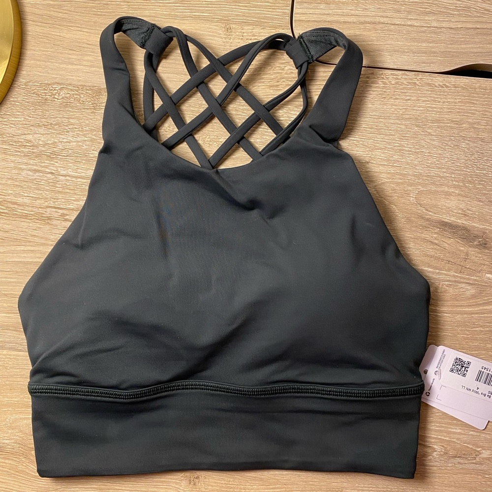 NEW WITH TAGS Lululemon free to be wild longline high neck bra sz 4 Green